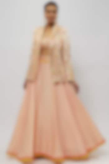 Pink Cotton Silk Skirt Set by GOPI VAID at Pernia's Pop Up Shop