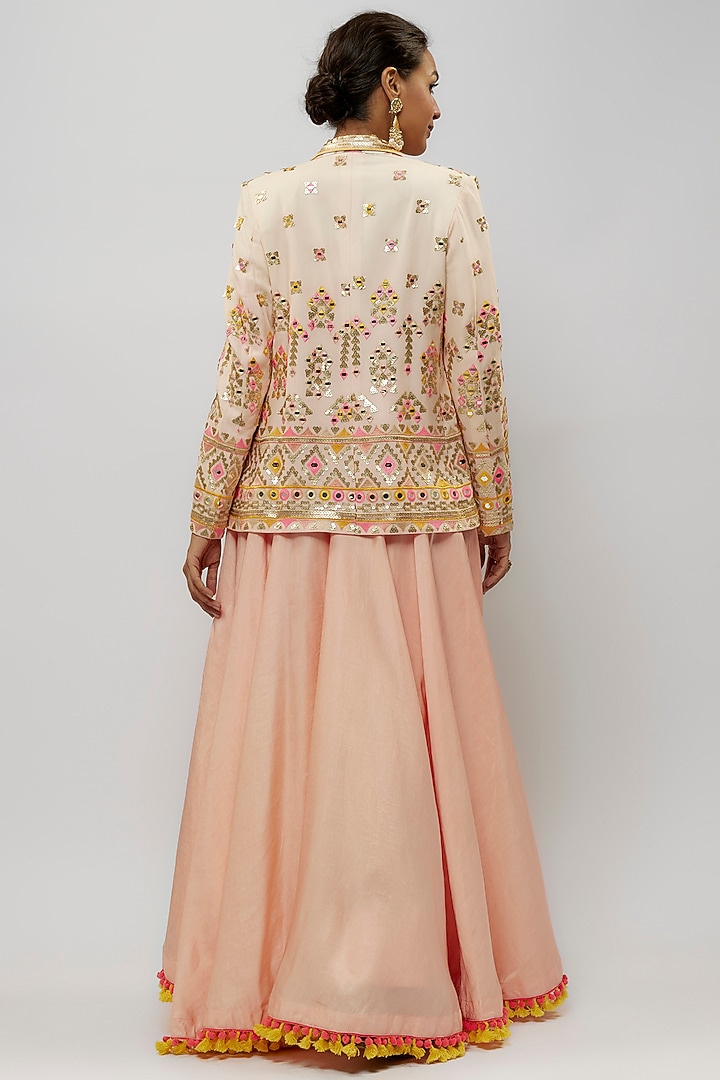 Pink Cotton Silk Skirt Set by GOPI VAID at Pernia's Pop Up Shop