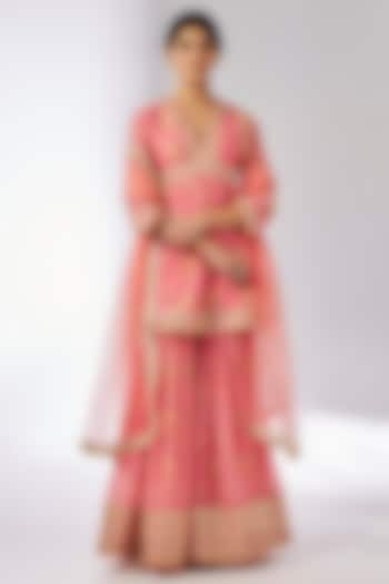 Pink Cotton Silk Sharara Set by GOPI VAID at Pernia's Pop Up Shop