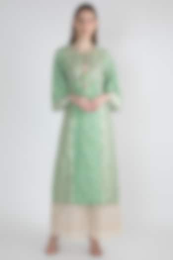 Mint Green Embroidered Tunic by GOPI VAID