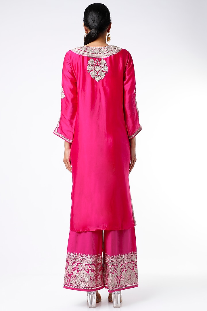 Fuchsia Embroidered Tunic Set by GOPI VAID at Pernia's Pop Up Shop