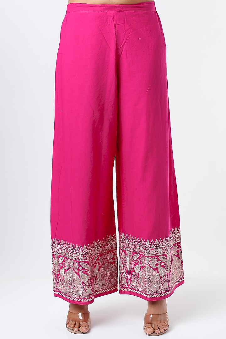 Fuchsia Embroidered Tunic Set by GOPI VAID at Pernia's Pop Up Shop