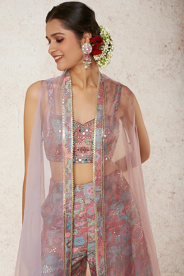 Blush Pink Printed Wedding Sharara Set by GOPI VAID at Pernia's Pop Up Shop