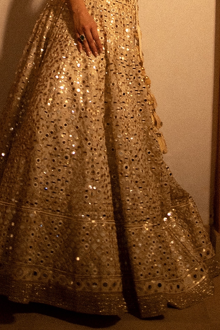 Ivory avantika georgette lehenga set