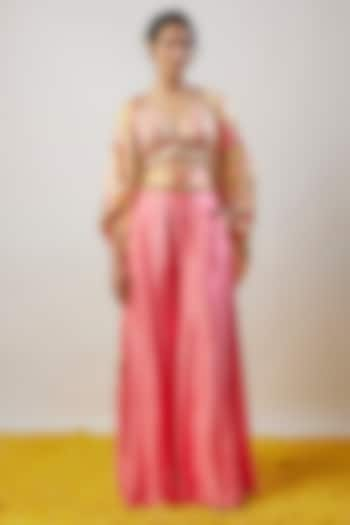 Pink Tussar Pant Set by GOPI VAID at Pernia's Pop Up Shop