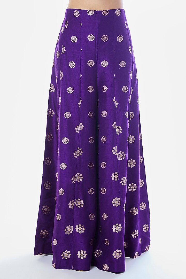 Purple Tussar Embroidered Pant Set by GOPI VAID at Pernia's Pop Up Shop