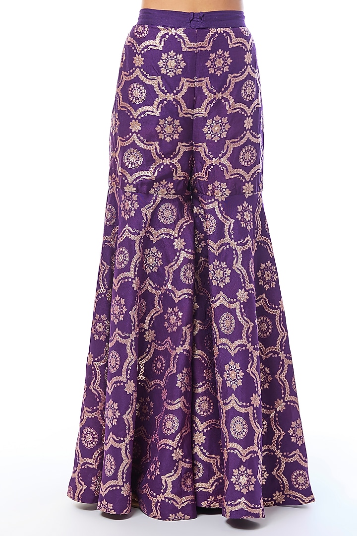 Purple Tussar Wedding Sharara Set by GOPI VAID at Pernia's Pop Up Shop