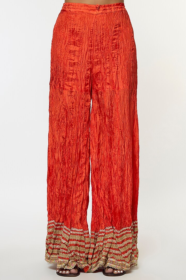 Blue Tussar Embroidered Straight Kurta Set by GOPI VAID at Pernia's Pop Up Shop