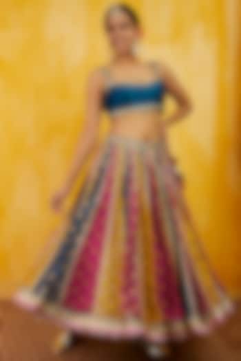 Multi-Colored Sequins Embroidered Wedding Lehenga Set by GOPI VAID at Pernia's Pop Up Shop