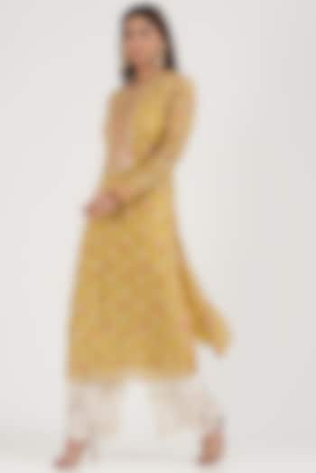 Yellow Embroidered Tunic by GOPI VAID at Pernia's Pop Up Shop