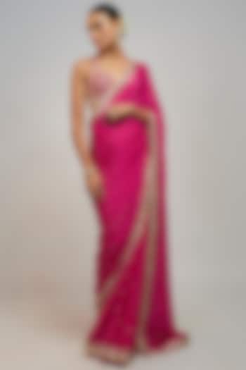 Rani Pink Saree Set