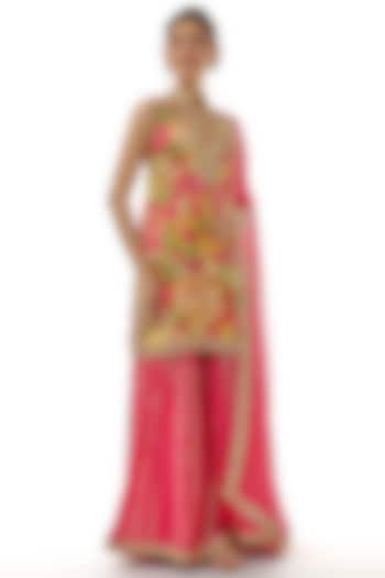 Pink Lurex Wedding Sharara Set by GOPI VAID at Pernia's Pop Up Shop