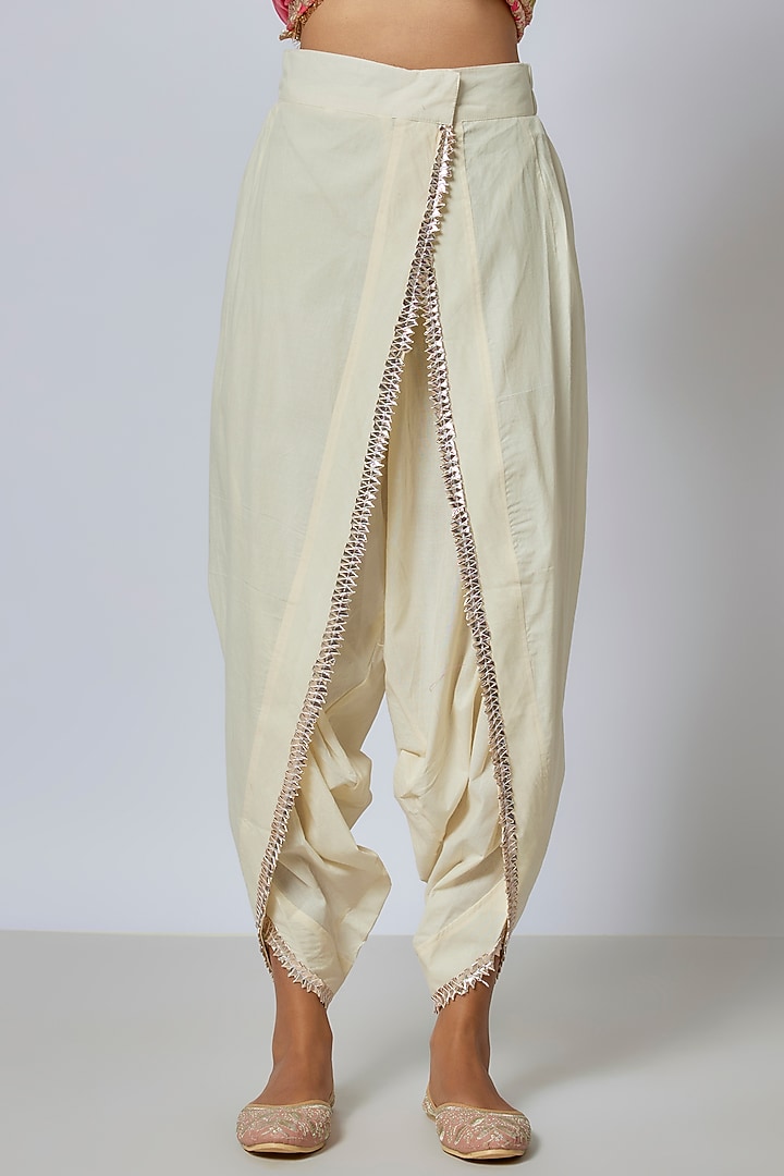 Pink Tussar Embroidered Kurta Set by GOPI VAID at Pernia's Pop Up Shop