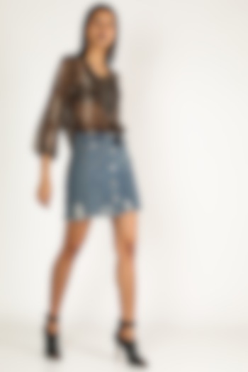 Brown Printed Top by GOPI VAID at Pernia's Pop Up Shop