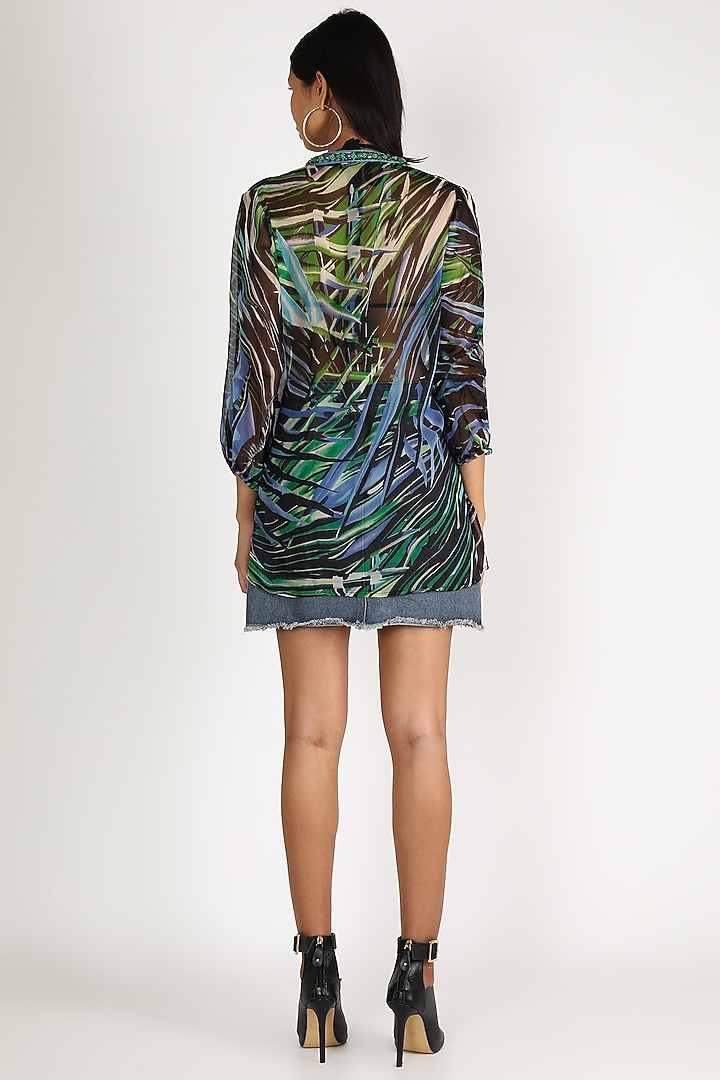 Black Embroidered Top by GOPI VAID at Pernia's Pop Up Shop