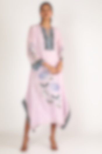 Blush Pink Printed Kaftan by GOPI VAID at Pernia's Pop Up Shop