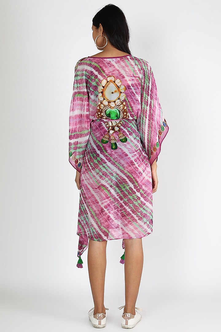 Pink Embroidered Kaftan by GOPI VAID at Pernia's Pop Up Shop