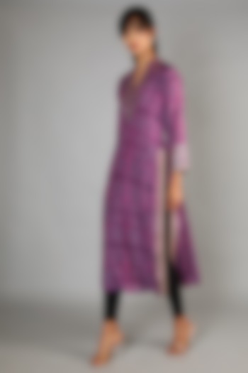 Purple Printed Tunic by GOPI VAID at Pernia's Pop Up Shop