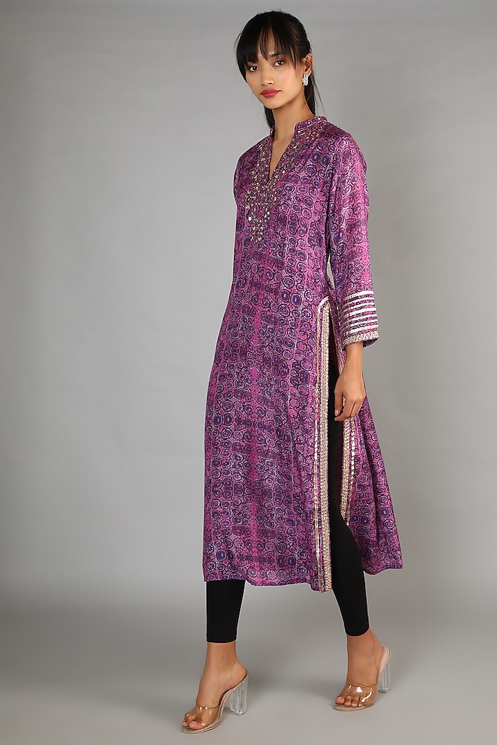 Purple Printed Tunic by GOPI VAID