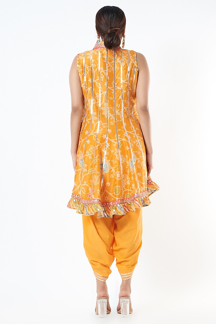 Mango Yellow Embroidered Dhoti Set by GOPI VAID at Pernia's Pop Up Shop