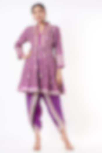 Purple Embellished Dhoti Set by GOPI VAID