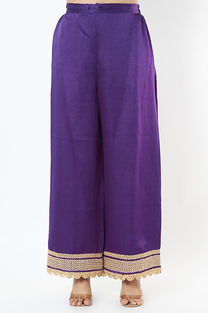 Purple Embroidered Kaftan Set by GOPI VAID at Pernia's Pop Up Shop