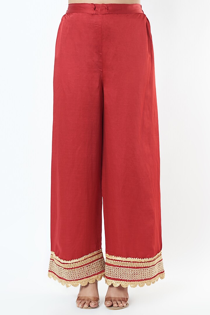 Red Embroidered Kaftan Set by GOPI VAID at Pernia's Pop Up Shop