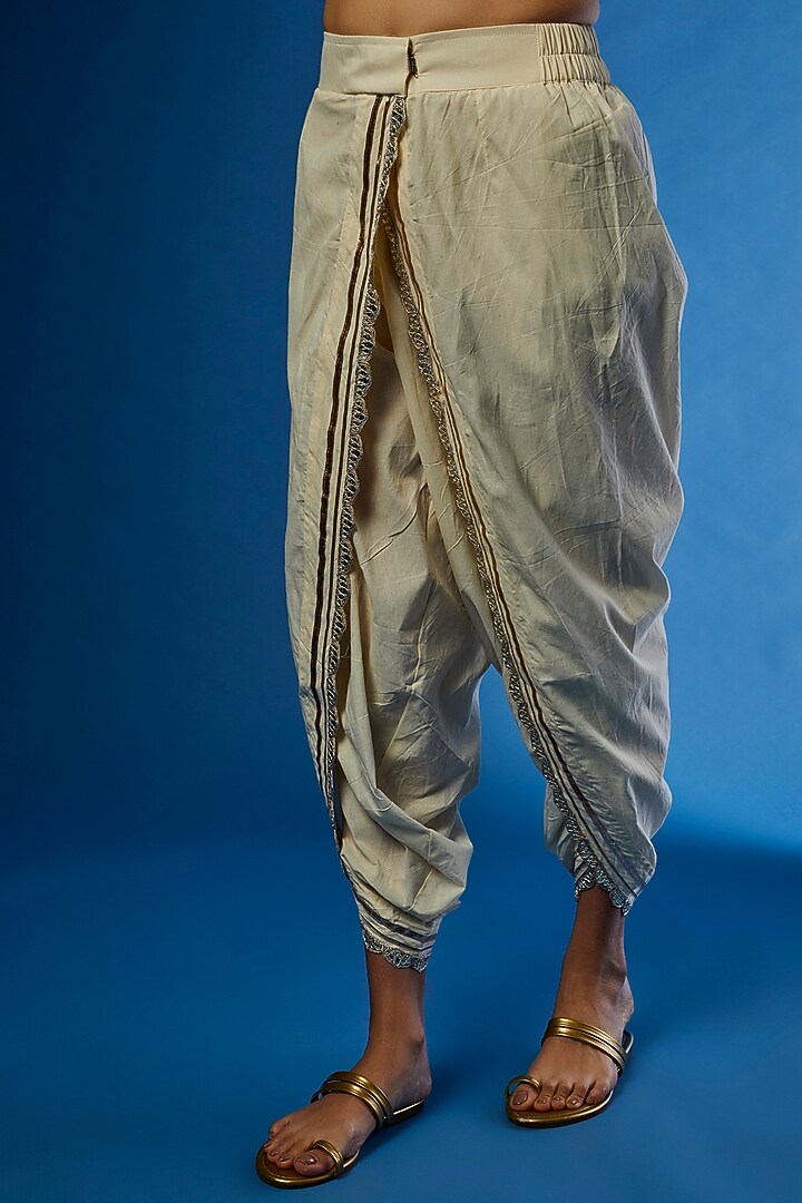 White Cotton Dhoti Set by GOPI VAID at Pernia's Pop Up Shop