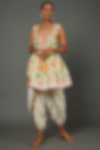 White Cotton Dhoti Set by GOPI VAID at Pernia's Pop Up Shop