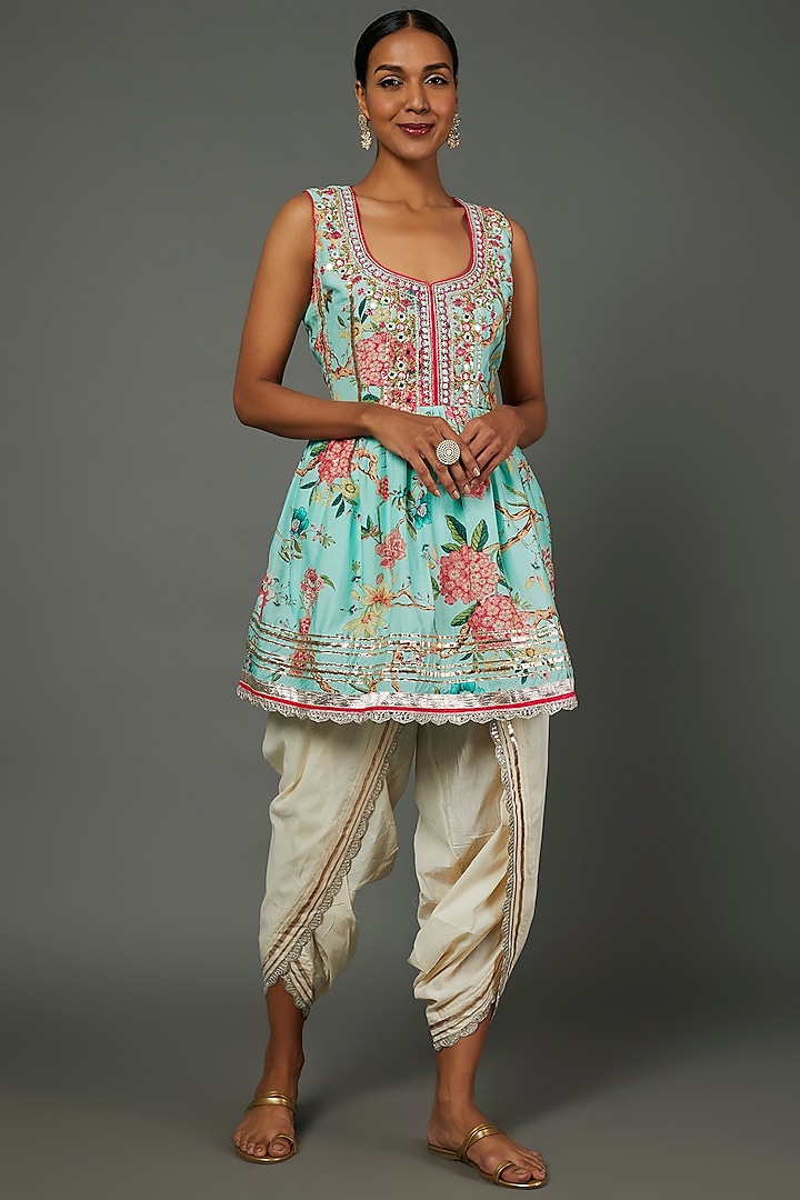 White Cotton Dhoti Set by GOPI VAID at Pernia's Pop Up Shop