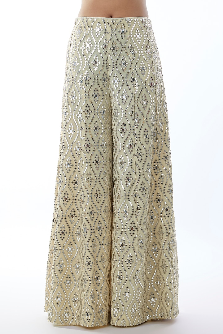 Ivory Organza Embroidered Cape Set by Gopi Vaid at Pernia's Pop Up Shop