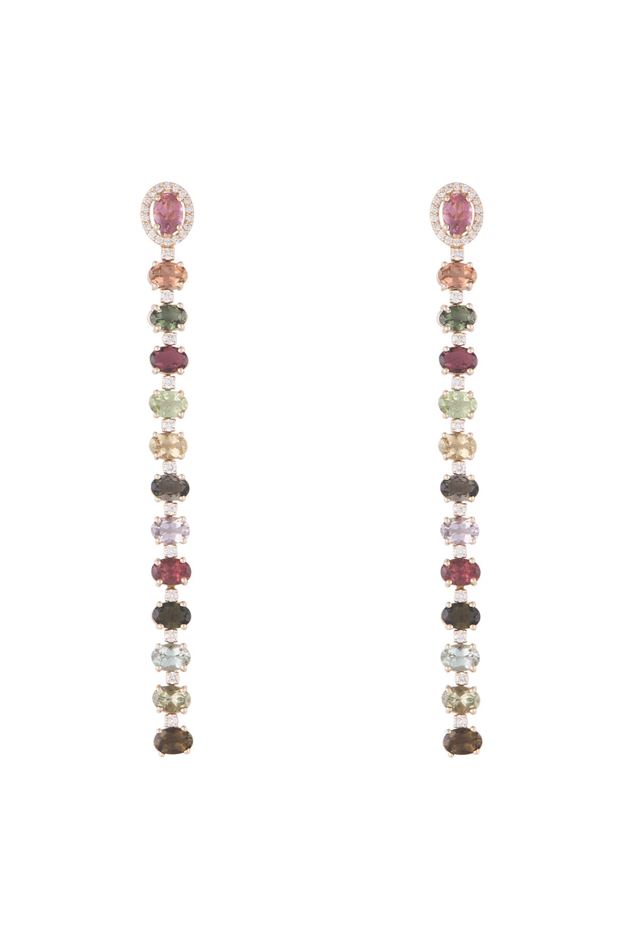 14Kt Gold Two Style Tourmaline & Diamond Dangler Earrings by Golden Gazelle Fine Jewellery at Pernia's Pop Up Shop