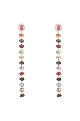 14Kt Gold Two Style Tourmaline & Diamond Dangler Earrings by Golden Gazelle Fine Jewellery