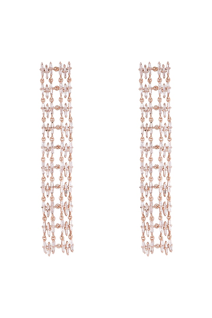 14Kt Rose Gold Cascading Sparkle Diamond Earrings by Golden Gazelle Fine Jewellery