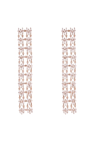 14Kt Rose Gold Cascading Sparkle Diamond Earrings by Golden Gazelle Fine Jewellery