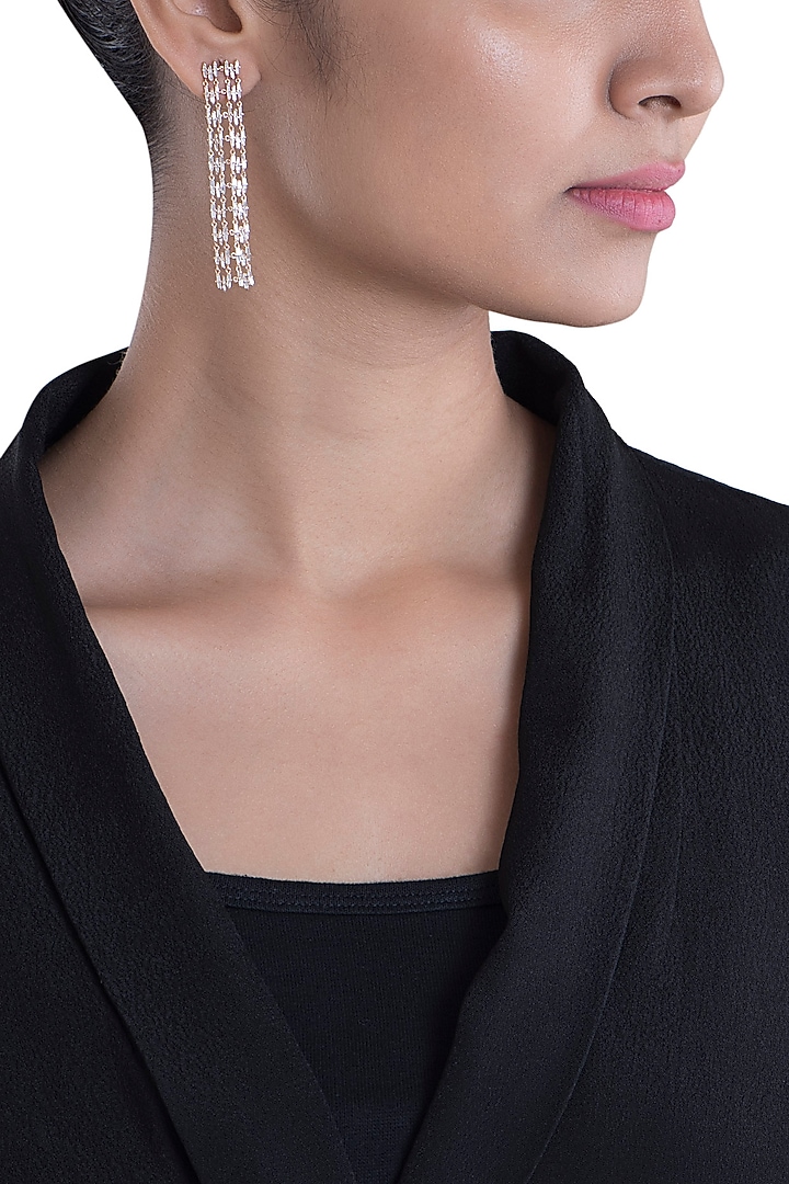 14Kt Rose Gold Cascading Sparkle Diamond Earrings by Golden Gazelle Fine Jewellery at Pernia's Pop Up Shop