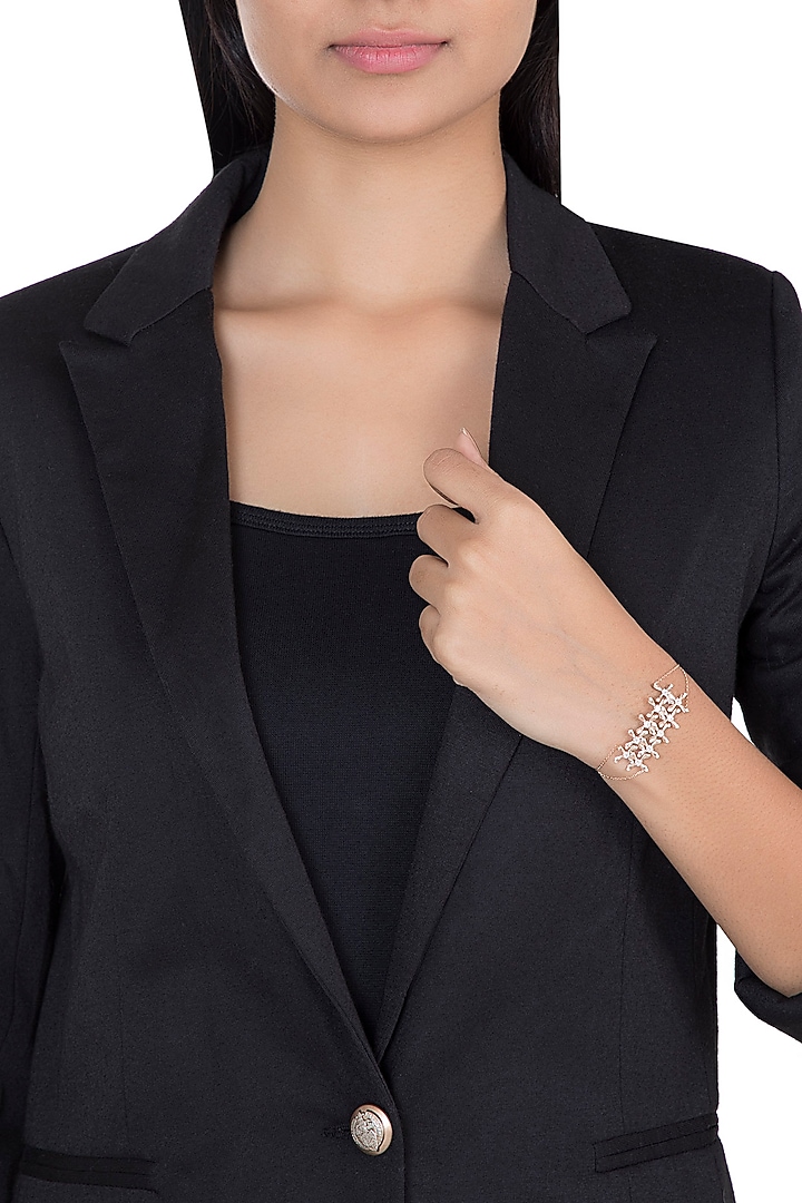14Kt Rose Gold Star Crossed Diamond Adjustable Bracelet by Golden Gazelle Fine Jewellery at Pernia's Pop Up Shop