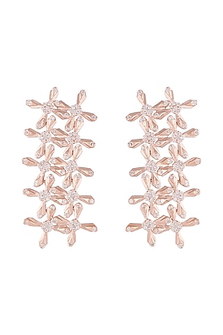 14Kt Rose Gold Star Crossed Diamond Earrings by Golden Gazelle Fine Jewellery