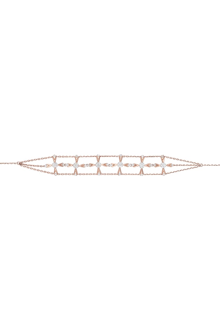 14Kt Rose Gold Star Lined Diamond Adjustable Bracelet by Golden Gazelle Fine Jewellery