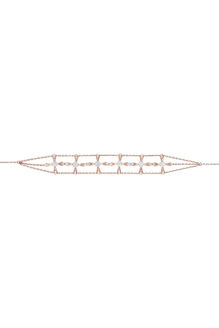 14Kt Rose Gold Star Lined Diamond Adjustable Bracelet by Golden Gazelle Fine Jewellery at Pernia's Pop Up Shop