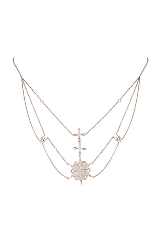 14Kt Rose Gold Supernova Choker Diamond Necklace by Golden Gazelle Fine Jewellery