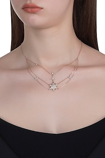 14kt Rose Gold Supernova Choker Diamond Necklace Design By Golden Gazelle Fine Jewellery At Pernia S Pop Up - Gold Name Pendant Rahul 14kt Rose Gold Supernova Choker Diamond Necklace Design By Golden Gazelle Fine Jewellery At Pernia S Pop Up - Gold Name Pendant Rahul