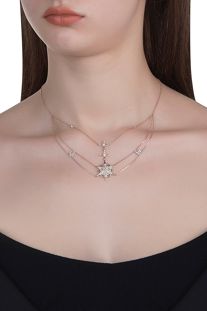 14Kt Rose Gold Supernova Choker Diamond Necklace by Golden Gazelle Fine Jewellery at Pernia's Pop Up Shop