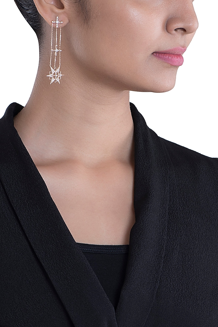 14Kt Rose Gold Supernova Dangling Earrings by Golden Gazelle Fine Jewellery at Pernia's Pop Up Shop