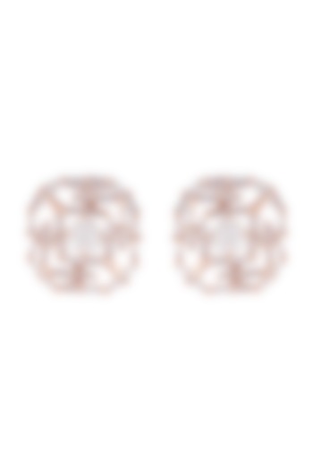 14Kt Rose Gold Solitary Star Diamond Earrings by Golden Gazelle Fine Jewellery