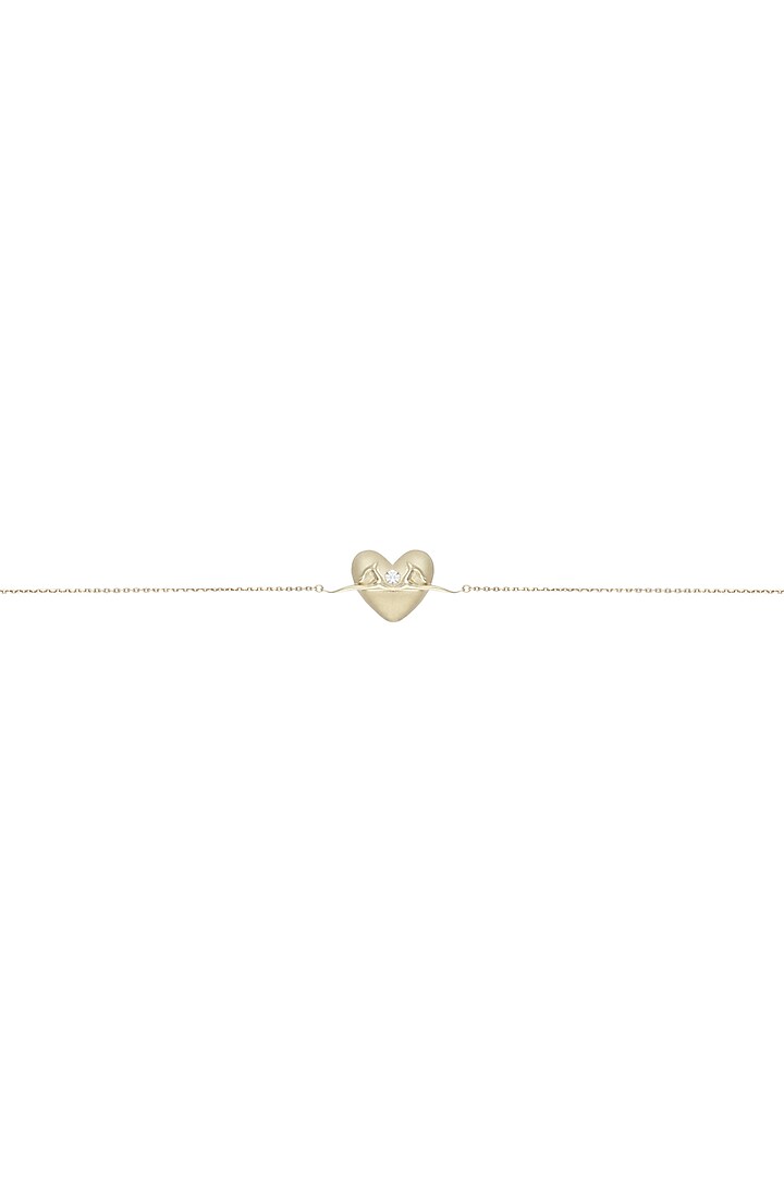 14Kt Gold Personalised Heart Diamond Bracelet by Golden Gazelle Fine Jewellery