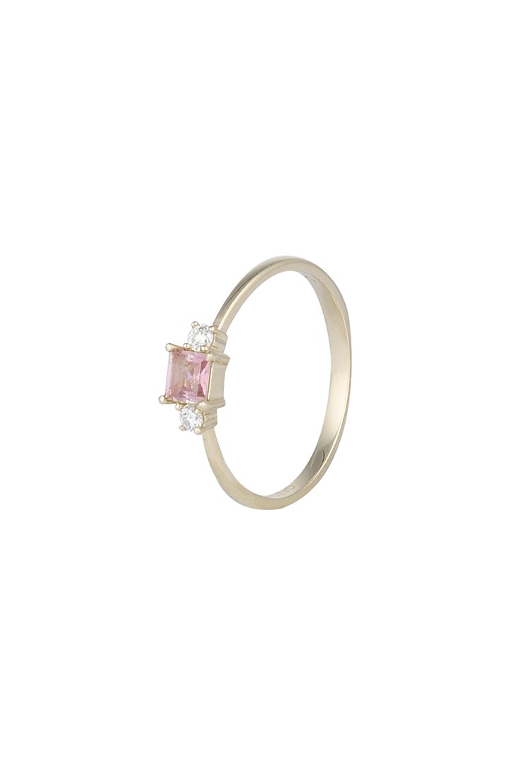 14Kt Gold Pink Princess Tourmaline & Diamond Ring by Golden Gazelle Fine Jewellery at Pernia's Pop Up Shop