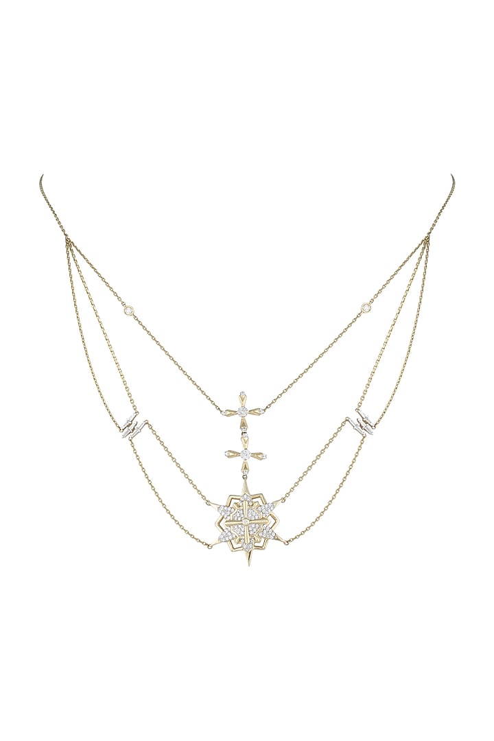 14Kt Gold Supernova Diamond Choker Necklace by Golden Gazelle Fine Jewellery