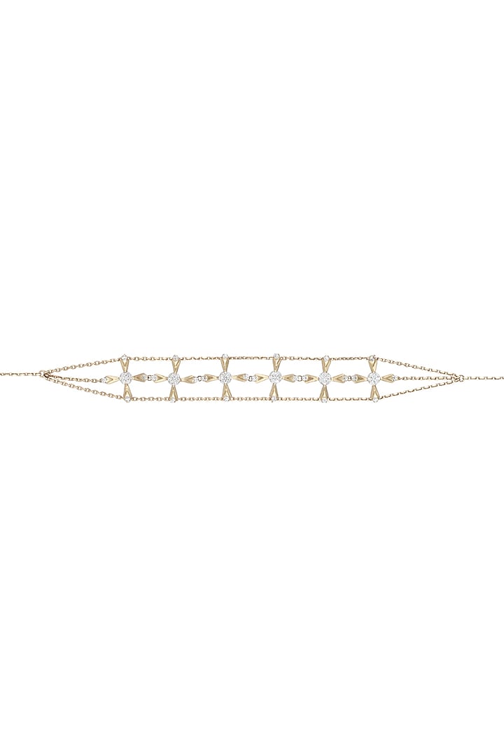 14Kt Gold Star Lined Diamond Adjustable Bracelet by Golden Gazelle Fine Jewellery