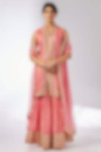 Pink Cotton Silk Gota Embroidered Sharara Set by GOPI VAID at Pernia's Pop Up Shop